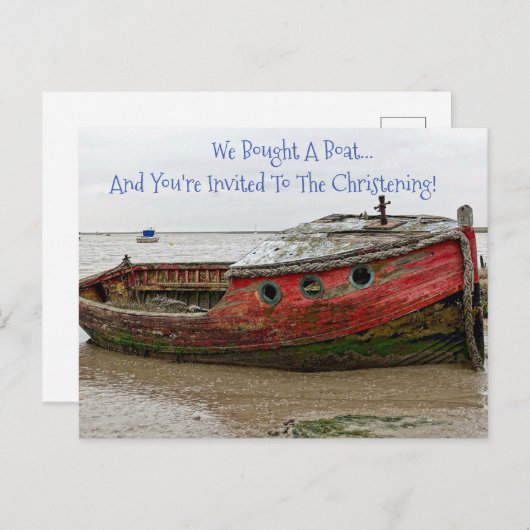 Boat Christening Einladung Postkarte (Vorne/Hinten)