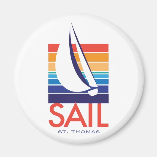 Boat Color Square_SAIL St. Thomas Magnet (Vorne)