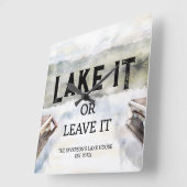 Boat Dock Lake It oder Verlass It Quadratische Wanduhr (Winkel)