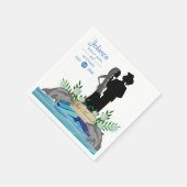 Boat Dolphin Wedding Serviette (Ecke)