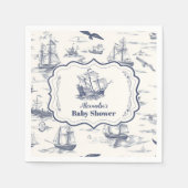 Boat Elegante Toile Nautical Baby Shower Serviette (Vorderseite)
