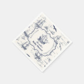 Boat Elegante Toile Nautical Baby Shower Serviette (Ecke)