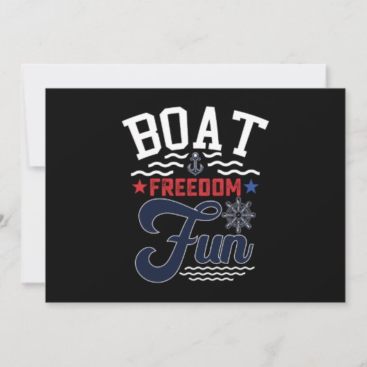 Boat Freedom Fun 4. Juli Boater Einladung (Vorderseite)