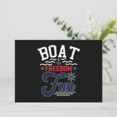 Boat Freedom Fun 4. Juli Boater Einladung (Stehend Vorderseite)