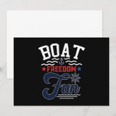 Boat Freedom Fun 4. Juli Boater Einladung (Vorne/Hinten)