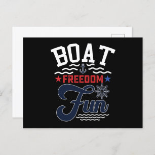 Boat Freedom Fun 4. Juli Boater Postkarte