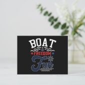 Boat Freedom Fun 4. Juli Boater Postkarte (Stehend Vorderseite)