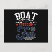 Boat Freedom Fun 4. Juli Boater Postkarte (Vorderseite)