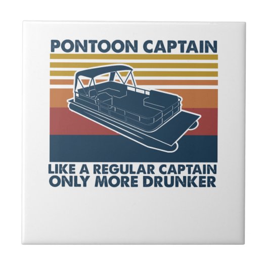 Boat Gift | Funny Vintag Pontoon Boat Geschenk Ide Fliese (Vorderseite)