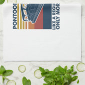 Boat Gift | Funny Vintag Pontoon Boat Geschenk Ide Geschirrtuch (Gefaltet)