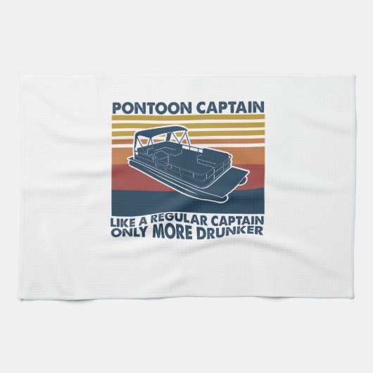 Boat Gift | Funny Vintag Pontoon Boat Geschenk Ide Geschirrtuch (Horizontal)