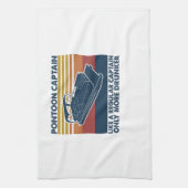 Boat Gift | Funny Vintag Pontoon Boat Geschenk Ide Geschirrtuch (Vertikal)