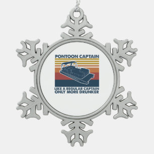 Boat Gift Funny Vintag Pontoon Boat Geschenk Ide Schneeflocken Zinn-Ornament