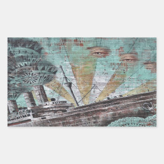 Boat Graffiti Rechteckiger Aufkleber