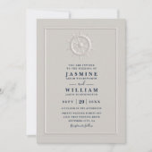 Boat Helm Faux Embossed Elegant QR Code Wedding Einladung (Vorderseite)