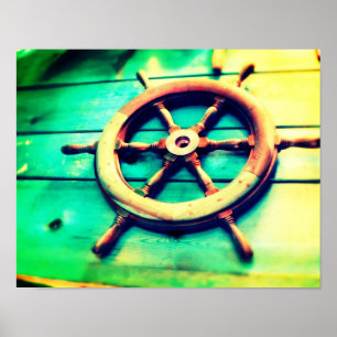 Boat Helm Poster