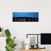 Boat House Row Nightscape Panoramafoto Poster (Heimbüro)
