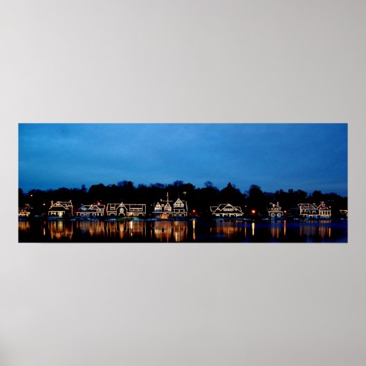 Boat House Row Nightscape Panoramafoto Poster (Vorne)