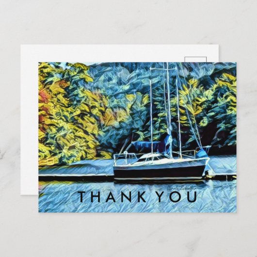 Boat Lake House Vielen Dank Postkarte (Vorne/Hinten)