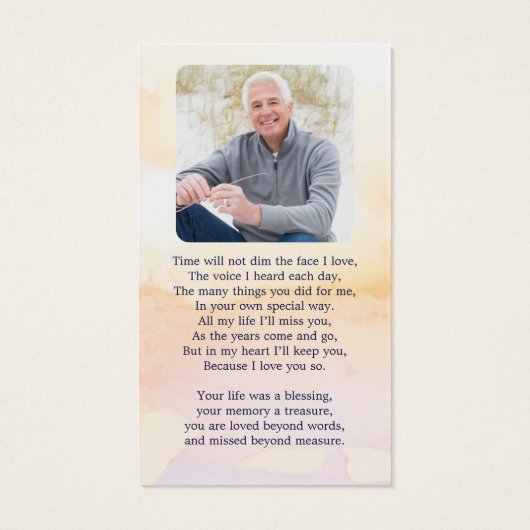 Boat Lake Memorial Foto Beerdigung Beerdigungskart (Rückseite)