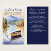 Boat Lake Modern Memorial Beerdigung Karte (Vorne & Hinten)