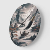 Boat landscape ocean view poetic art Große Wanduhr (Winkel)