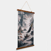 Boat landscape ocean view poetic art Wandteppich Mit Holzrahmen (Gewinkelt)