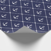 Boat Lover Nautical Anchor Rope Coasttern Muster Geschenkpapier (Ecke)