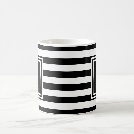 Boat Name Black And White Stripe Anchor Kaffeetasse (Mittel)