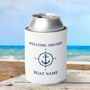 Boat Name Welcome Aboard Nautical Compass Anchor Dosenkühler
