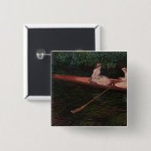 Boat On the Epte - Claude Monet - c1890 Button (Vorne & Hinten)