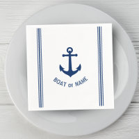 Boat or Family Name Vintage Anchor Rope Stripes