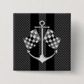 Boat Racing Nautical Carbon Fibre Chrome Stile Button (Vorderseite)