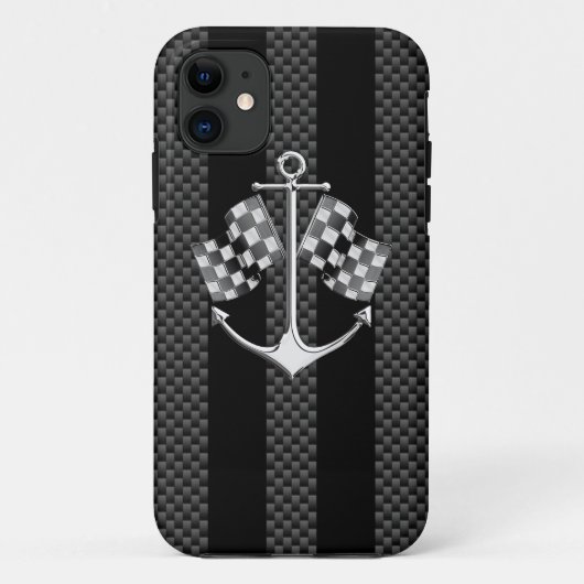 Boat Racing Nautical Carbon Fibre Chrome Stile Case-Mate iPhone Hülle (Rückseite)