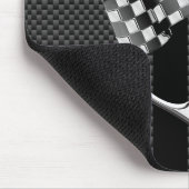 Boat Racing Nautical Carbon Fibre Chrome Stile Mousepad (Ecke)