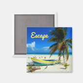 Boat Sandy Beach Karibik Mexiko Magnet (Vorderseite/Rückseite)