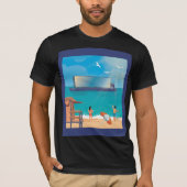 Boat Screen Beach Illustration T-Shirt (Vorderseite)