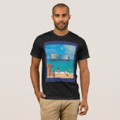 Boat Screen Beach Illustration T-Shirt (Vorne ganz)