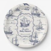 Boat Toile Nautical Baby Dusche Pappteller (Vorderseite)