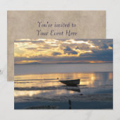 Boat und Heron Einladung (Vorne/Hinten)