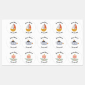 Boat Waterproof Circle Sticker Name Labels (Blatt)