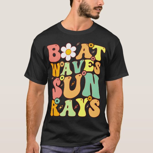 Boat Waves Sun Rays Beachwear Summer Vacation Trop T-Shirt (Vorderseite)