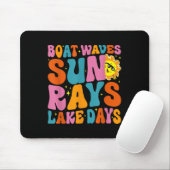 Boat Waves Sun Rays Lake Days Cute Retro 70s Summe Mousepad (Mit Mouse)