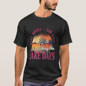 Boat Waves Sun Rays Lake Days Liebe Retro Summer B T-Shirt (Vorderseite)