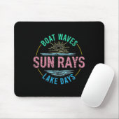 Boat Waves Sun Rays Lake Days Niedlich Retro 70er  Mousepad (Mit Mouse)