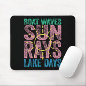 Boat Waves Sun Rays Lake Days Niedlich Retro 70er Mousepad (Mit Mouse)