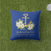 Boater Liebe Gold Floral Anker Kissen (Golfball-Marker)