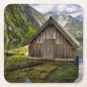 Boathouse am Obersee in den Alpen in Deutschland Rechteckiger Pappuntersetzer (Vorderseite)