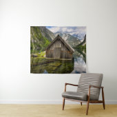 Boathouse am Obersee in den Alpen in Deutschland Wandteppich (Beispiel (Horizontal))