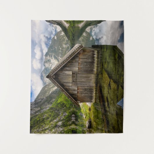 Boathouse am Obersee in den Alpen in Deutschland Wandteppich (Vorderseite)